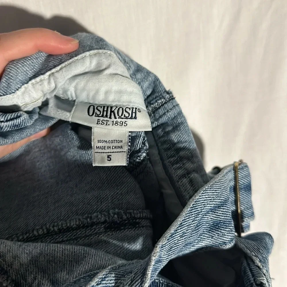 OshKosh super distressed / bleached overalls size 5